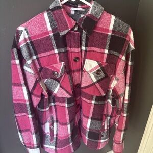 Staccato Pink and Black Plaid Shirt